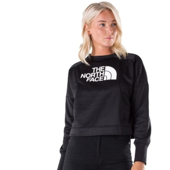 THE NORTH FACE TRAIN N LOGO CROPPED PULLOVER BLACK SWEATSHIRT SIZE LARGE - Picture 1 of 11